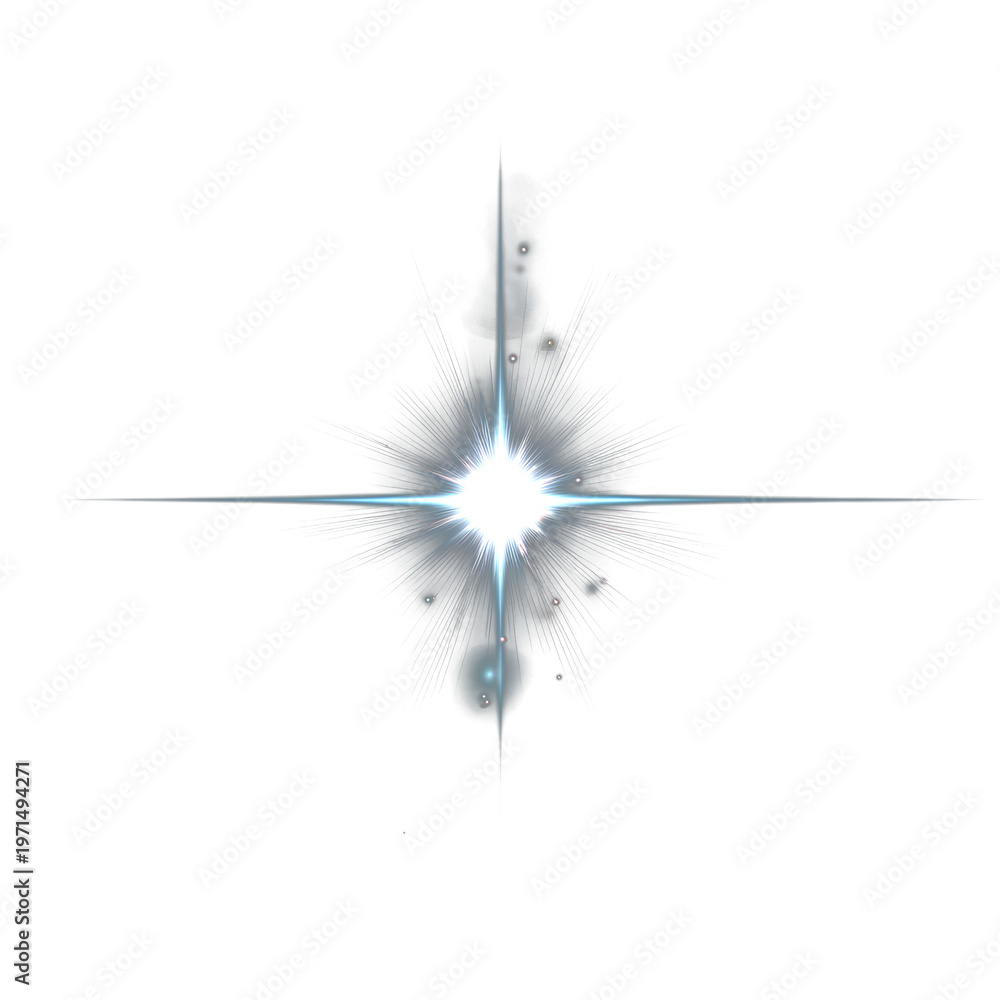 Fototapeta premium PNG Bright starburst in dark space.