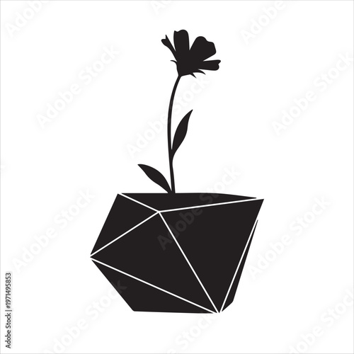 Creative Plant Growth Concept in Angular Shape
