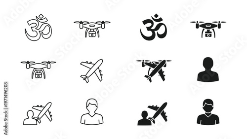 Modern aviation and technology combined with spiritual and human elements