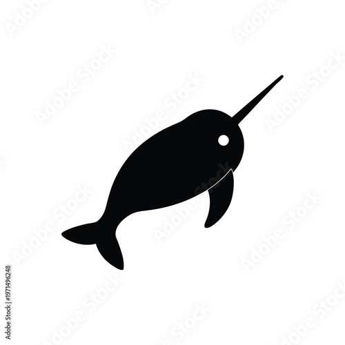 Simple Narwhal Silhouette Icon
