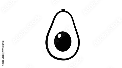 Avocado Fruit Isolated on White Background.