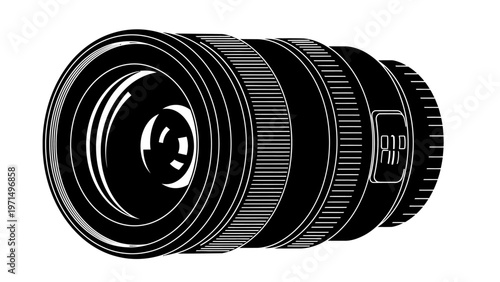 Camera lens photography equipment closeup.