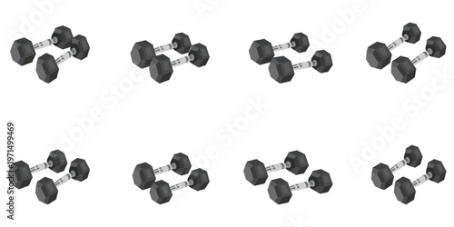 Dumbbells set vector illustration for fitness and gym
