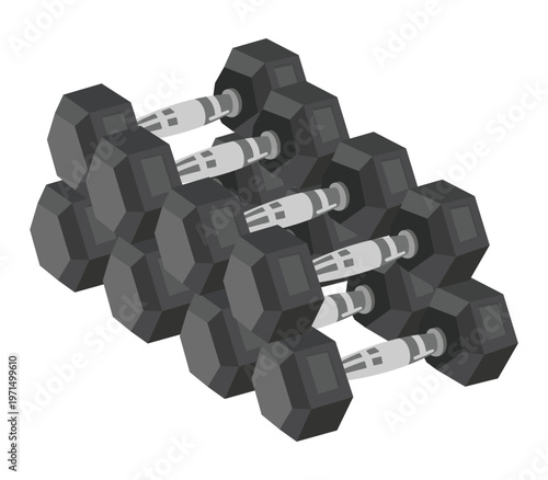 Pile of dumbbells vector illustration for gym fitness