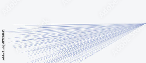 Blue speed lines in perspective on light background. Abstract digital data transfer or high speed motion concept. Vector illustration.