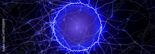 Artificial intelligence neural network web background, glowing neurone tree lines BG for science presentation, medical research, neurology AI forum. Neural networks backgrounds. Vector illustration