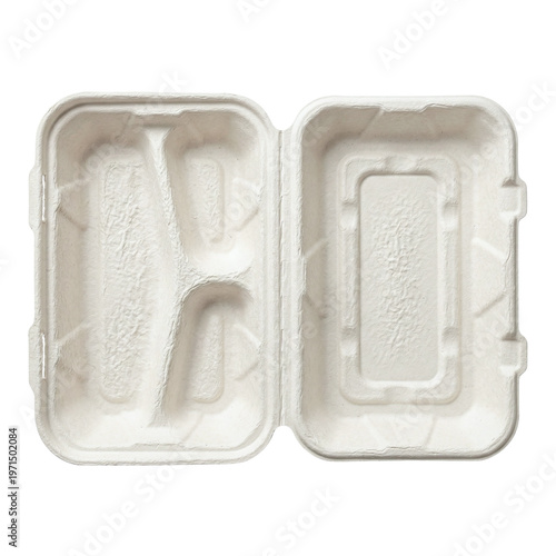 Eco-friendly white pulp fiber clamshell food container