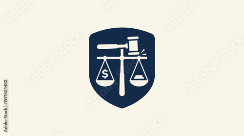 Law Firm Logo Scales of Justice Gavel and Shield