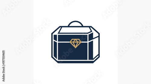 Treasure Chest Icon with Diamond