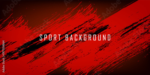 Dynamic Red and Black Sport Background with Abstract Brush Stroke Texture