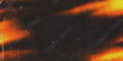 Quadro em tela A dark background with vibrant orange and yellow lights shining through