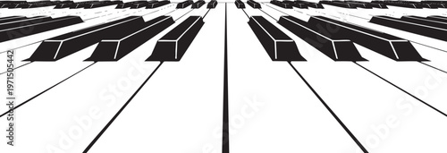 Artistic Piano Keys Perspective Illustration 