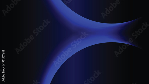 Elegant dark gradient circle background with glowing neon rings and abstract blue light effects, futuristic modern design for technology banner and digital layout