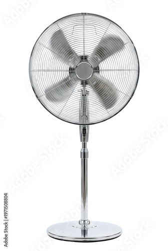 Modern chrome pedestal electric fan for cooling