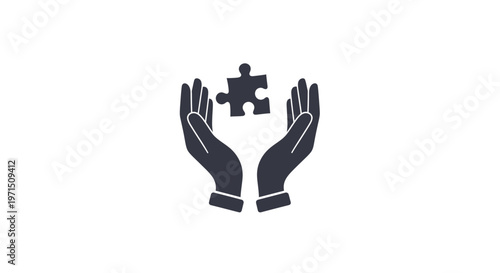 Hands holding puzzle piece solution.