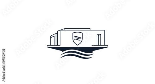 House Floating on Water Surface.