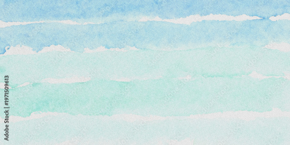 Fototapeta premium A serene landscape of a blue sky with white clouds over water