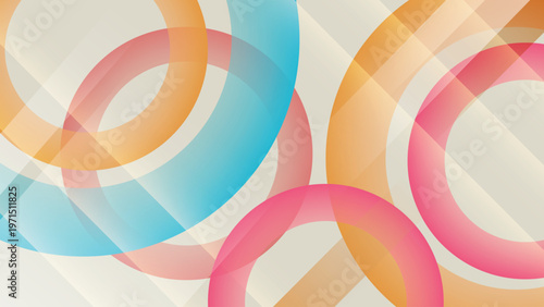 Colorful gradient overlay background with circular abstract shapes and smooth blend effect, modern vibrant design for banner, poster and digital use