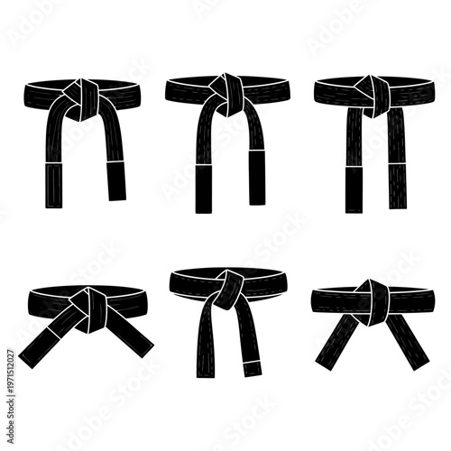 Martial Arts Black Belt Knots - Six Styles
