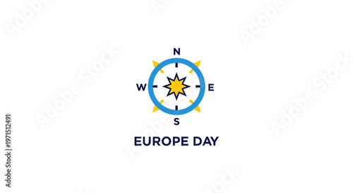 Compass Navigation Direction Europe Day.