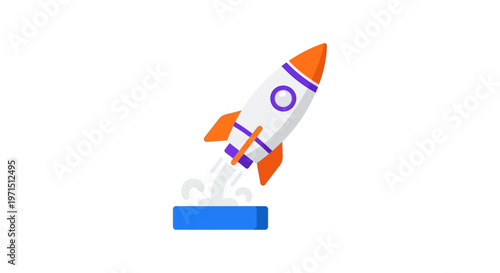 Colorful Toy Rocket Ship Model.