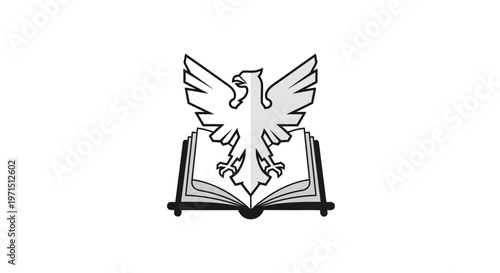 Eagle Emerging from Open Book Illustration.