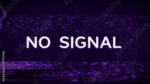 A television screen displays a static pattern with the words No Signal.