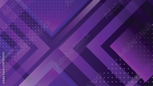 Purple futuristic halftone background with various shape layers and abstract gradient overlay, modern geometric design for banner, presentation and web layout