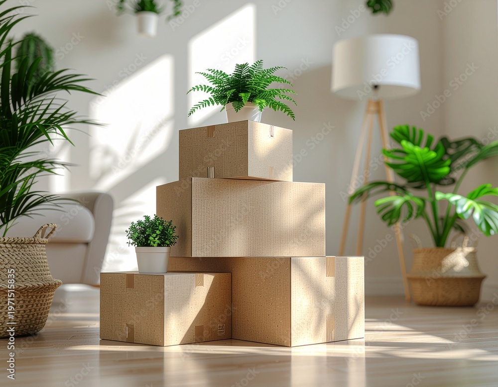 Fototapeta premium pile de cartons