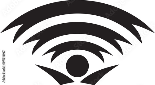 Wi‑Fi Connectivity Human Figure Icon – Digital Communication and Learning Symbol