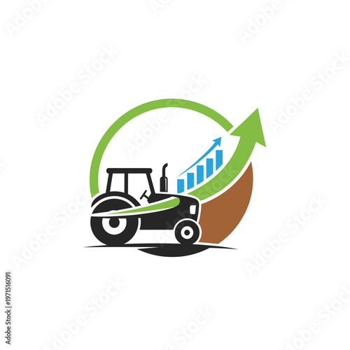Agricultural Growth and Farm Business Success Logo Concept