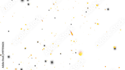 Realistic fire sparks and embers floating on transparent background, great for overlays
