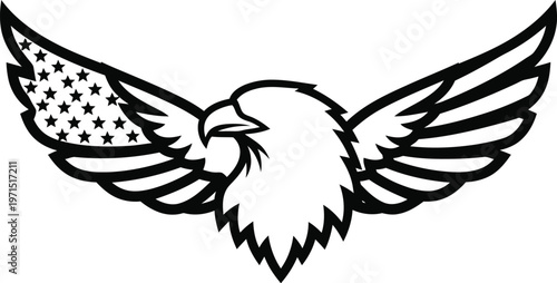 Patriotic american eagle with usa flag wings celebrating flag day usa with national pride and symbolism