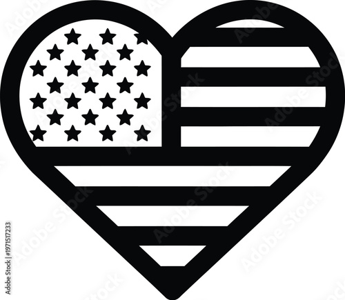 Celebrating flag day usa heart shaped american flag design for patriotic pride and national observance