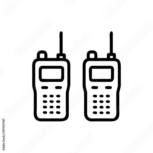 Two walkie talkies icon, hand drawn vector illustration
