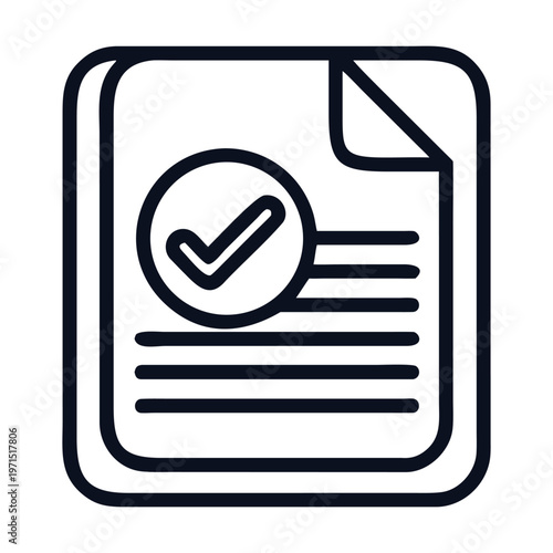 A document with a checkmark on it, symbolizing approval and completion, isolated on it represents tasks, agreements, and confirmations in a clear and concise manner