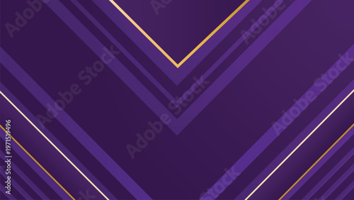 Modern luxury purple background with elegant gold geometric lines and layered shapes, premium abstract design for banner, invitation and corporate branding