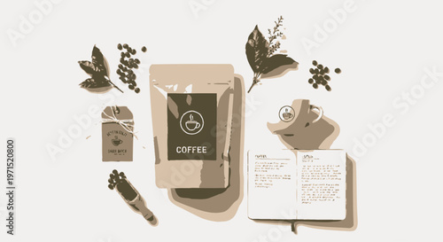 Brown coffee bag with label.