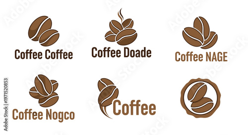 Brown coffee bean logo designs.