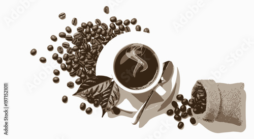 Coffee Beans in a Cup.