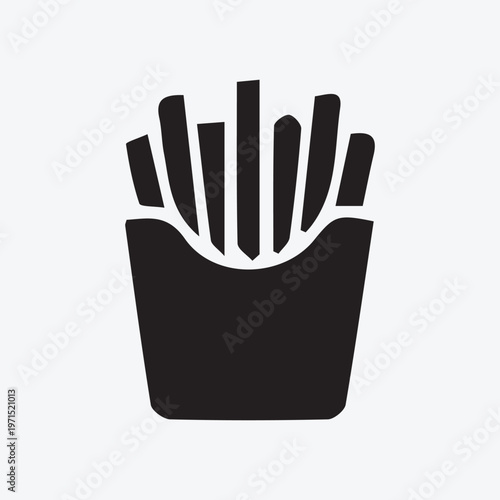Minimalist French Fries Graphic Salty Snack Food Vector Art
