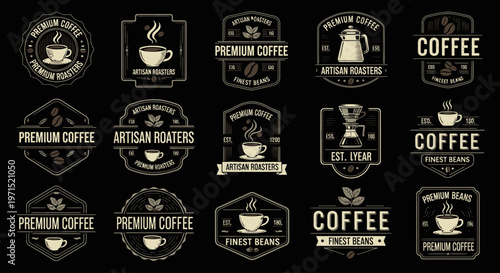 Coffee Badges Logos Collection.