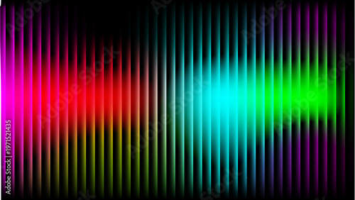Abstract background with fluted glass effect and vertical stripes. A modern composition with a soft refraction of light and a dynamic gradient glow.
