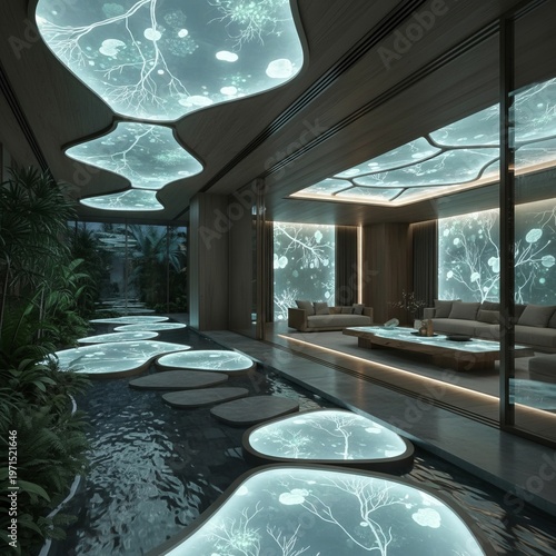 An ambient light systemby the subtle glow of bioluminescent clea