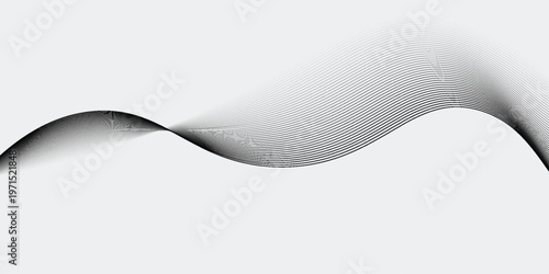 Abstract vector background with black wavy lines.