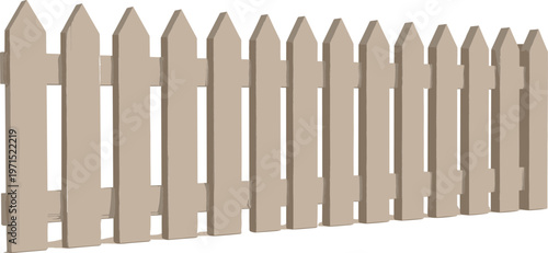 Wooden picket fence garden barrier rustic outdoor boundary structure vector illustration