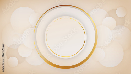 Abstract Golden Curves on Soft Cream. Modern and airy design elements for digital wallpapers, social media backdrops, and luxury gift vouchers.