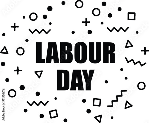 May day celebration labour day graphic with abstract shapes international workers' day spring festival