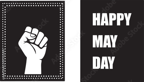 Celebrating may day a powerful symbol of workers' rights and international solidarity with a raised fist illustration