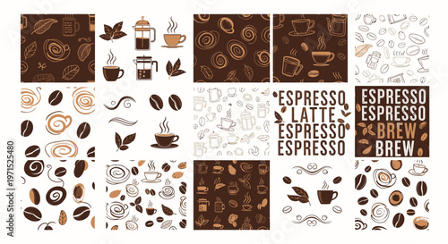 Coffee Beans and Cups Collection.